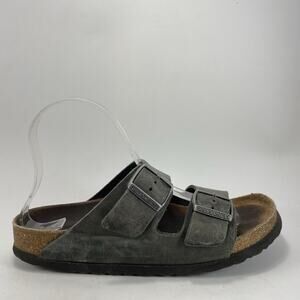 Birkenstock Arizona Slide Sandals Womens Size 39 US 8-8.5 Black Oiled Leather